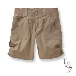 Athleta Shasta Quick Dry Utility Hiking Shorts in Tan Size 8
